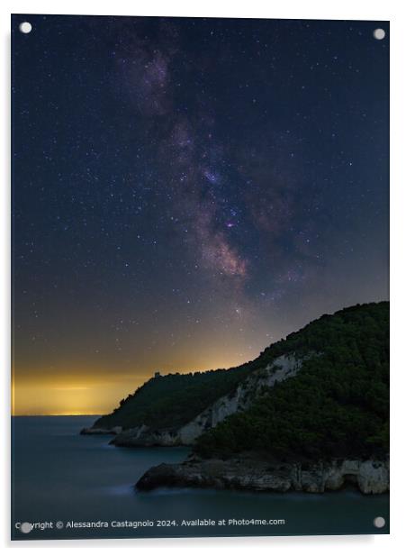 Gargano Peninsula Milky Way Acrylic by Alessandra Castagnolo