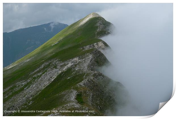 Sibillini Mountains Foggy Landscape Print by Alessandra Castagnolo