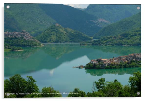 Lake Turano Italian Countryside Acrylic by Alessandra Castagnolo