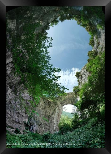 Hole cave and natural arch in Marche Italy Framed Print by Alessandra Castagnolo