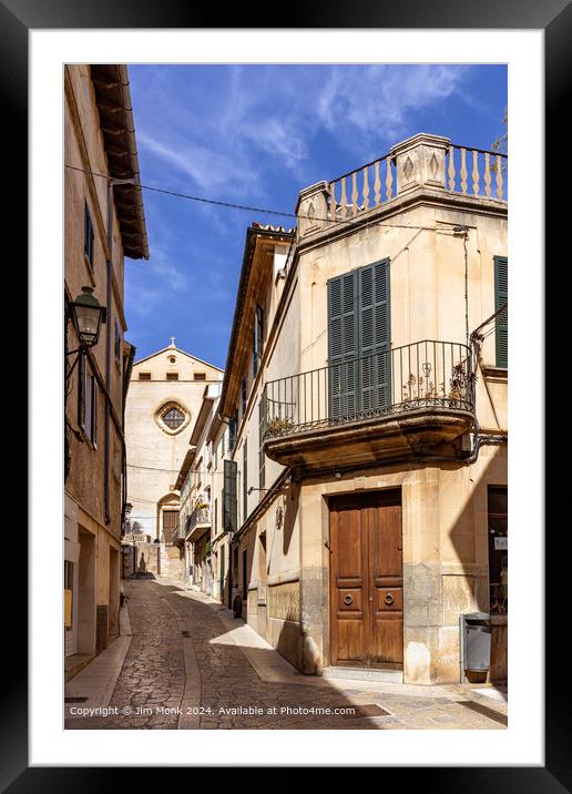 Pollenca Street Mallorca Framed Mounted Print by Jim Monk