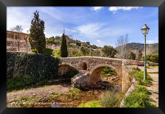 Roman Bridge of Pollenca, Mallorca Framed Print by Jim Monk