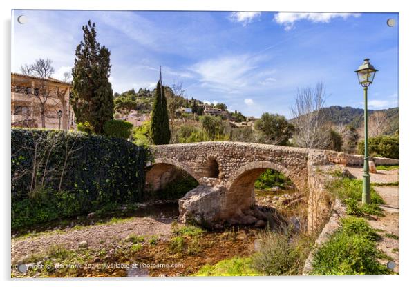 Roman Bridge of Pollenca, Mallorca Acrylic by Jim Monk