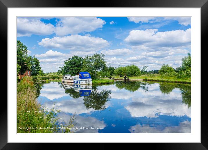 Papercourt Lock Weir Landscape Framed Mounted Print by Graham Prentice