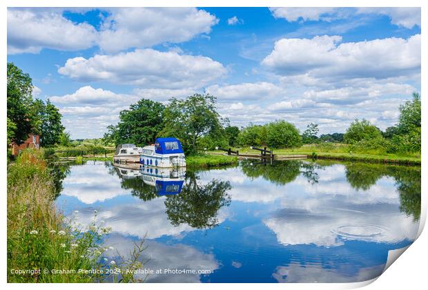 Papercourt Lock Weir Landscape Print by Graham Prentice