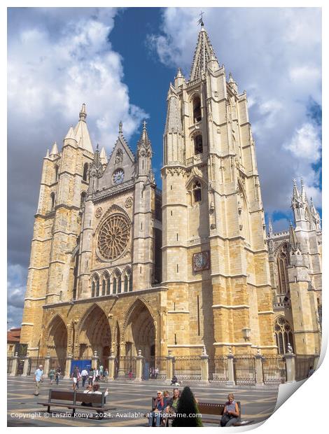 Gothic Cathedral Leon Spain Print by Laszlo Konya