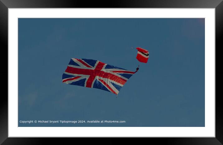 Flying Union Jack Duxford Framed Mounted Print by Michael bryant Tiptopimage