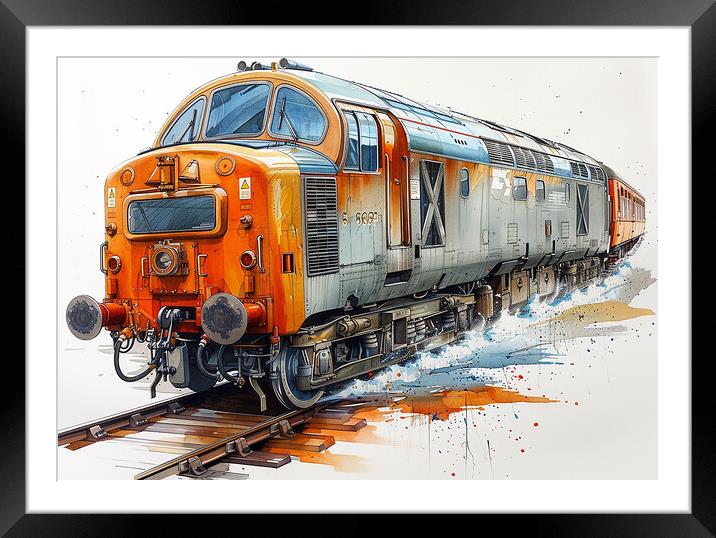 Deltic Diesel Train Framed Mounted Print by Steve Smith