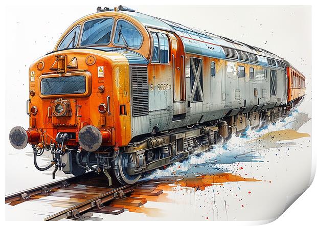 Deltic Diesel Train Print by Steve Smith