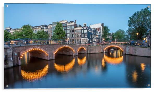 Keizersgracht and Reguliersgracht intersections at blue hour Acrylic by Jason Wells