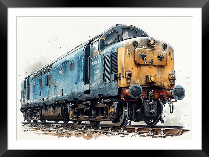 British Rail Class 55 Deltic Blue Framed Mounted Print by Steve Smith