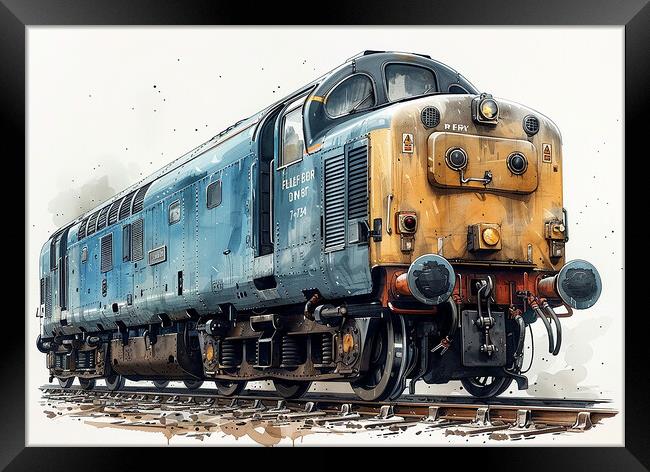British Rail Class 55 Deltic Blue Framed Print by Steve Smith