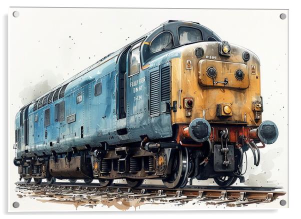 British Rail Class 55 Deltic Blue Acrylic by Steve Smith