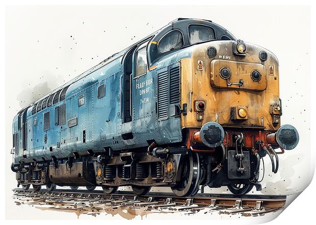 British Rail Class 55 Deltic Blue Print by Steve Smith