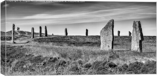 Ring of Brodgar stone circle, Mainland Orkney mono Canvas Print by Angus McComiskey