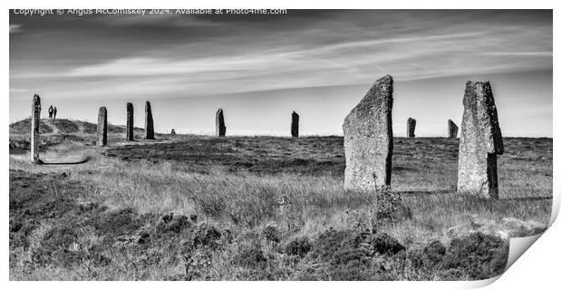 Ring of Brodgar stone circle, Mainland Orkney mono Print by Angus McComiskey