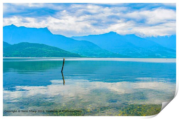 Tranquil Blue Water Reflections on the Oyster Lagoon Hue Vietnam Print by Kenn Sharp
