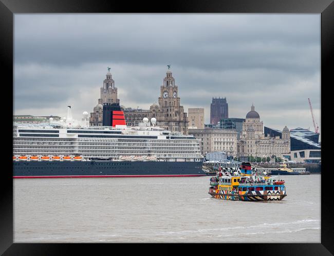 Mersey Ferry Snowdrop River Framed Print by Victor Burnside