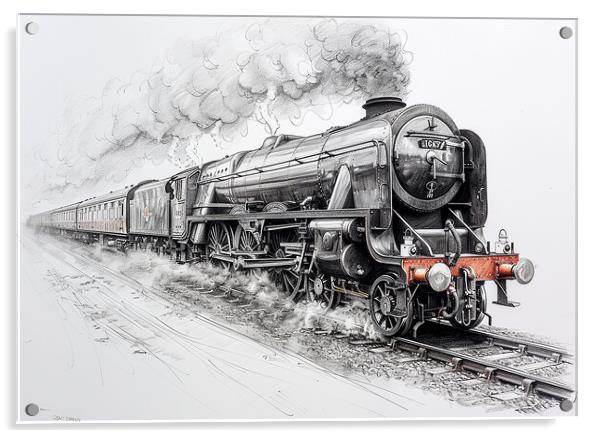 Flying Scotsman Steam Train Acrylic by Steve Smith