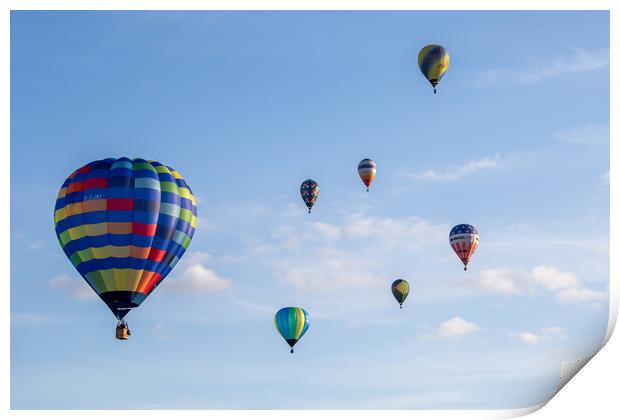 Colourful Hot Air Balloon Ascending Print by J Biggadike