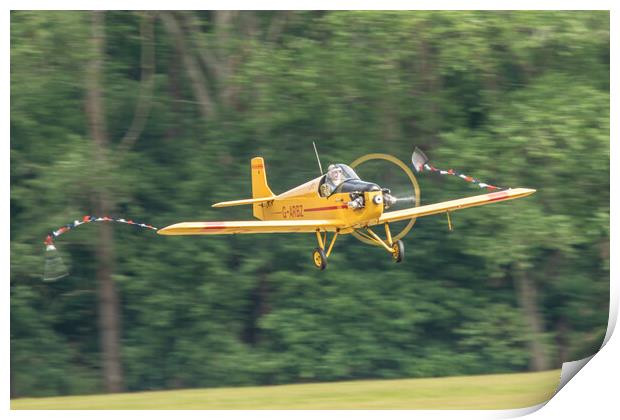 Turbulent Flying Aircraft in Forest Print by J Biggadike