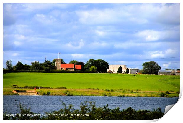 Abberton Reservoir Norman Church Print by Stephen Hamer