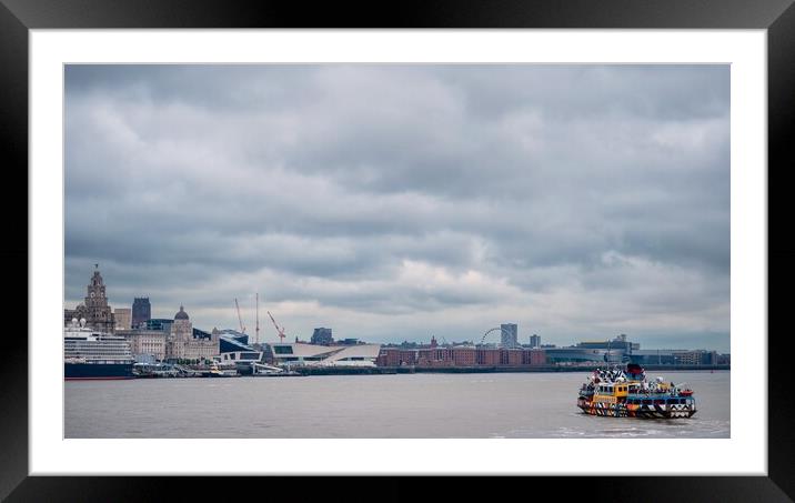 Mersey River Ferry: Sand, Sea, Sky Framed Mounted Print by Victor Burnside