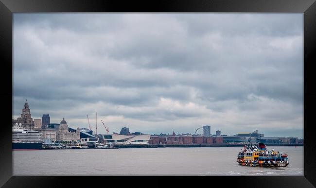 Mersey River Ferry: Sand, Sea, Sky Framed Print by Victor Burnside