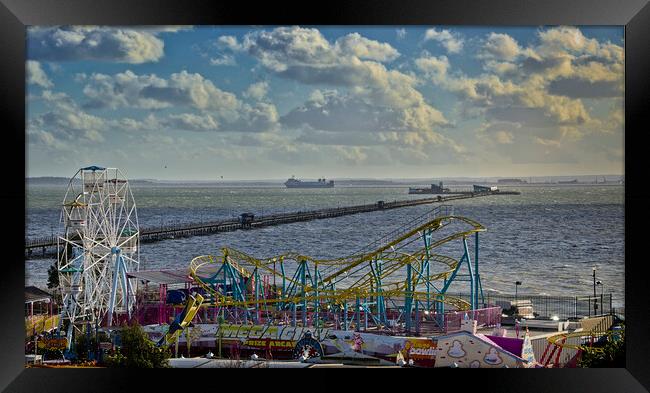 Adventure  Island and the pier, Southend on Sea. Framed Print by Peter Bolton