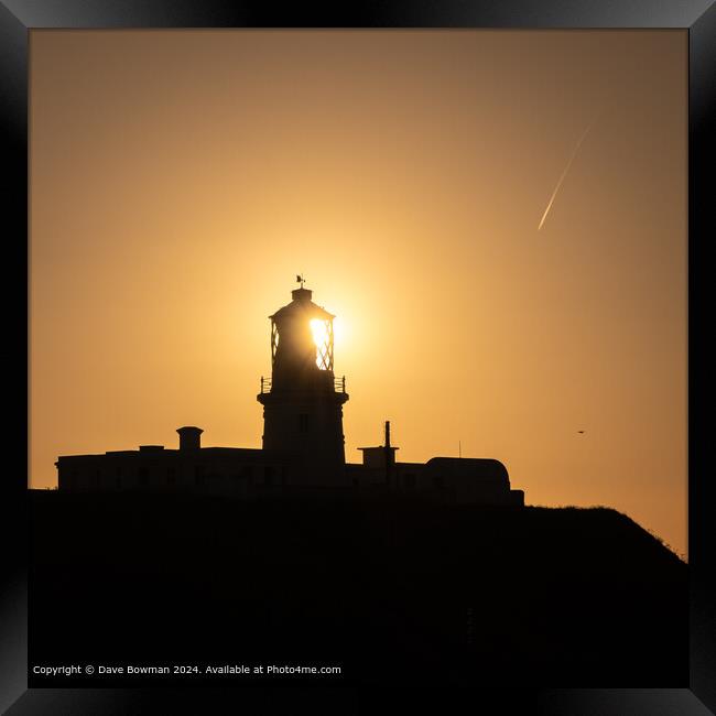 Strumble Head Lighthouse Sunset Framed Print by Dave Bowman