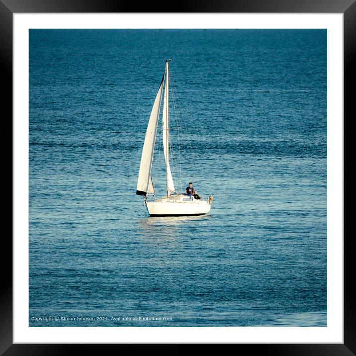 Salcombe Yacht Serenity Framed Mounted Print by Simon Johnson