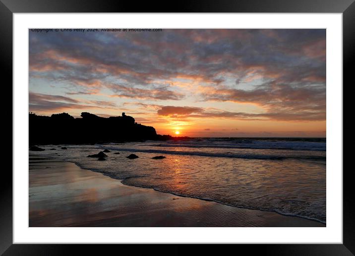 St Ives Sunset Framed Mounted Print by Chris Petty