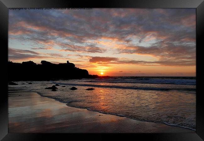 St Ives Sunset Framed Print by Chris Petty