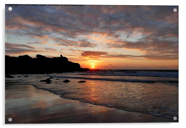 St Ives Sunset Acrylic by Chris Petty