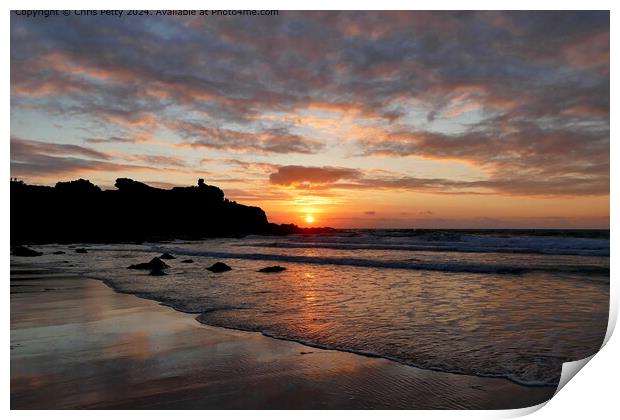 St Ives Sunset Print by Chris Petty