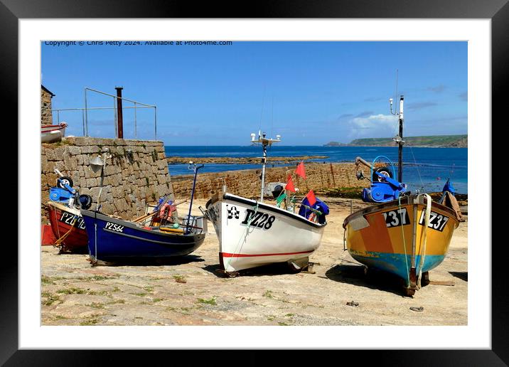 Sennen Cove harbour Framed Mounted Print by Chris Petty