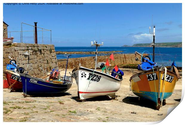 Sennen Cove harbour Print by Chris Petty