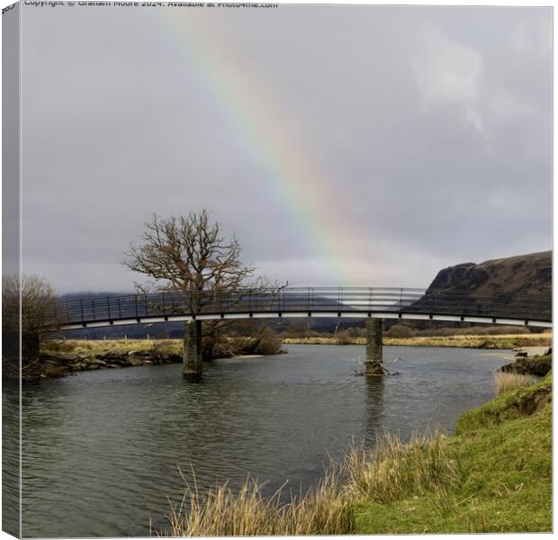 Chinese Bridge Derwentwater with simulated rainbow Canvas Print by Graham Moore