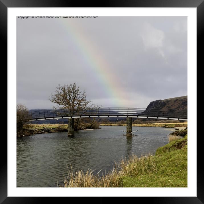 Chinese Bridge Derwentwater with simulated rainbow Framed Mounted Print by Graham Moore