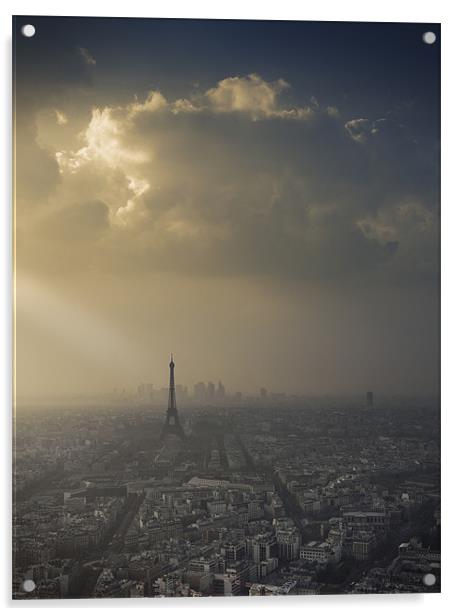 Eiffel Tower skyscape Acrylic by James Rowland
