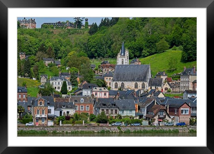 Villequier Village on the River Seine France Framed Mounted Print by Martyn Arnold