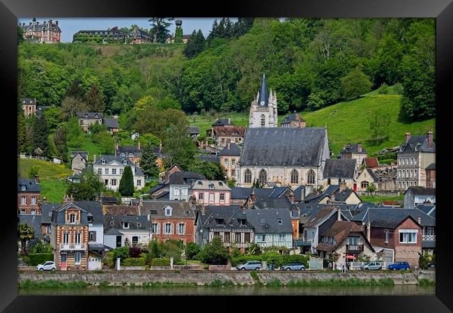 Villequier Village on the River Seine France Framed Print by Martyn Arnold