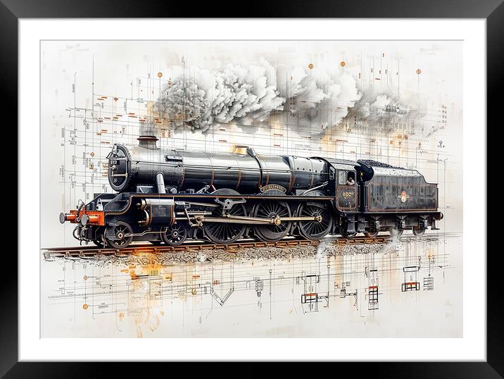 Flying Scotsman Steam Train Framed Mounted Print by Steve Smith