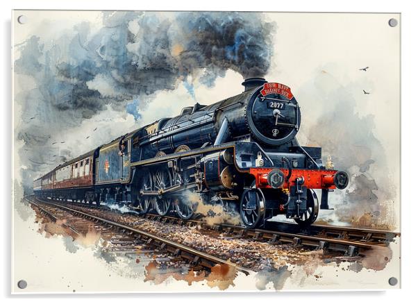 Iconic Flying Scotsman Steam Train Acrylic by Steve Smith