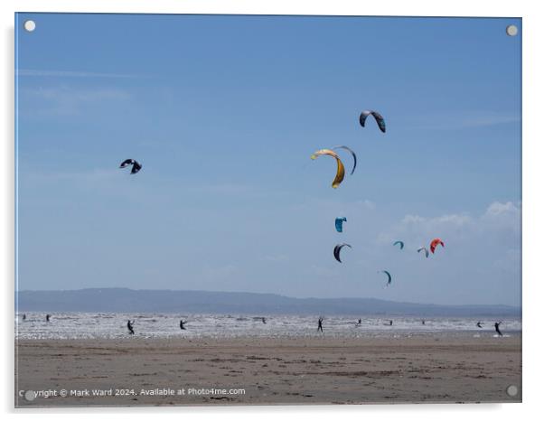 Kite Surfing at Camber Sands. Acrylic by Mark Ward