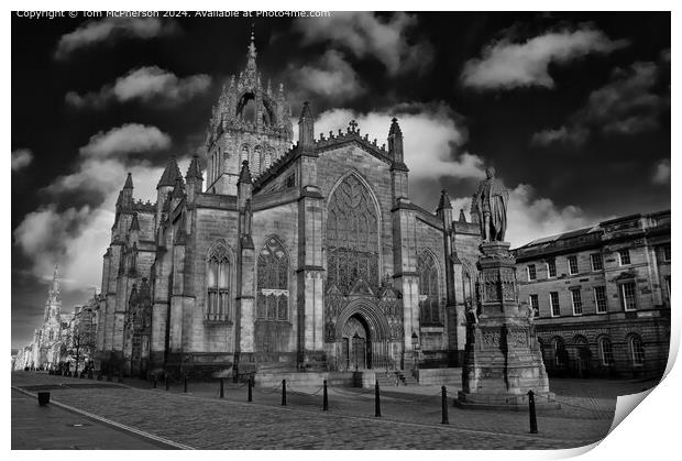 St Giles Cathedral, High Kirk of Edinburgh, Black and White Architecture Print by Tom McPherson