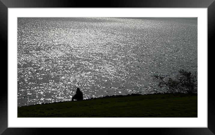 Fisherman by the lake Framed Mounted Print by Robert Gipson