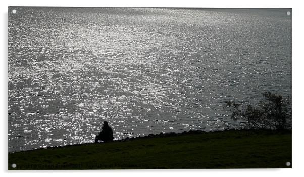 Fisherman by the lake Acrylic by Robert Gipson