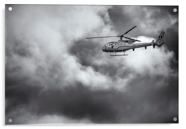 RAF Chopper - Black & White Acrylic by Glen Allen