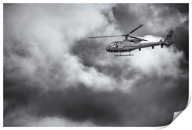 RAF Chopper - Black & White Print by Glen Allen